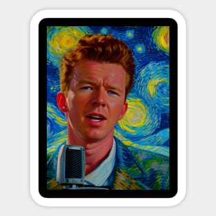 Rick Astley in starry night Sticker